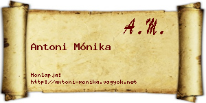 Antoni Mónika névjegykártya