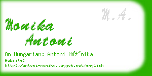 monika antoni business card